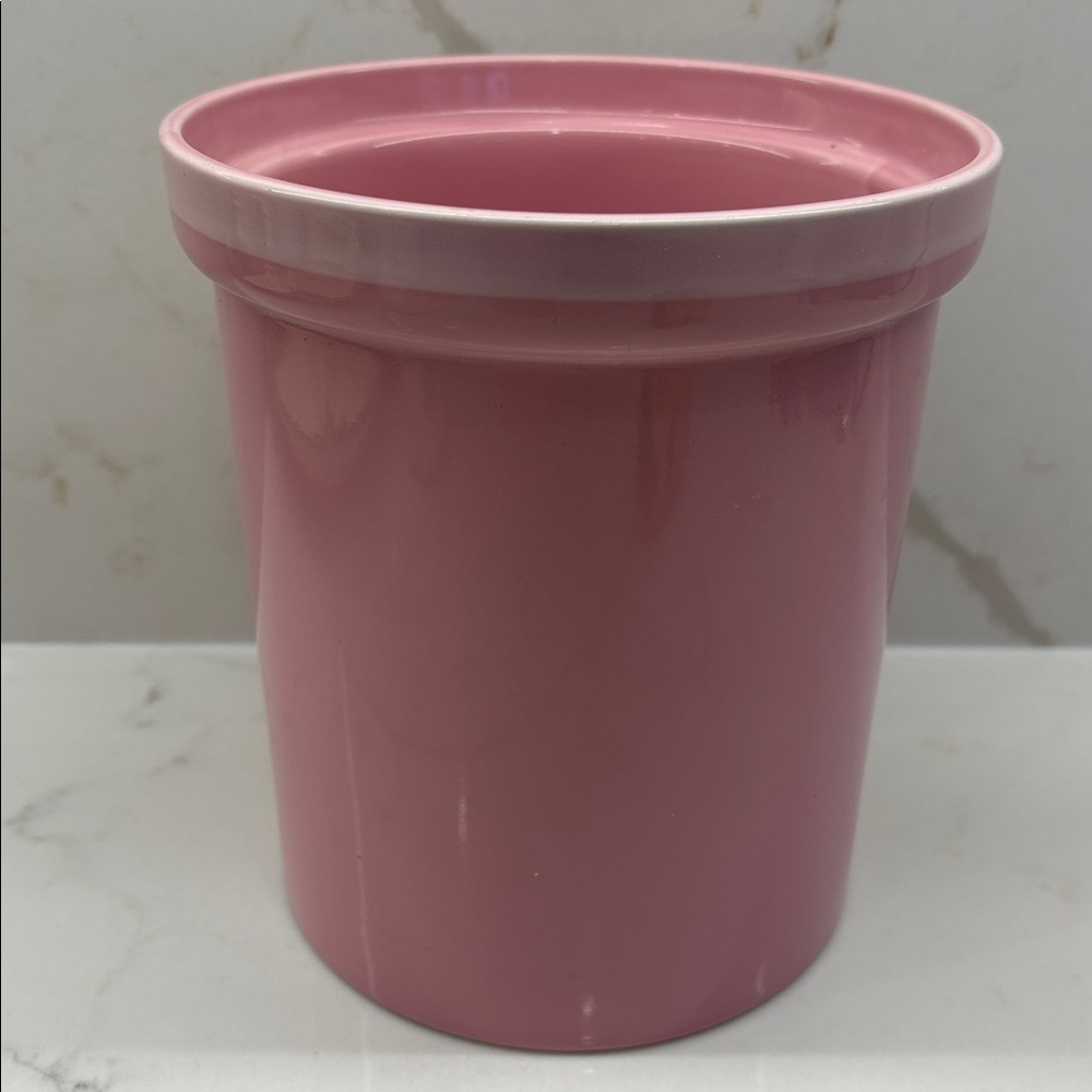 Vintage Studio Nova Pink Sherbet Ceramic Canister Japan Large Size 7” x 6 1/4”
